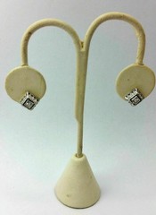 Art Deco Style Lab Created Diamond Engagement 14K White Gold Finish Earrings