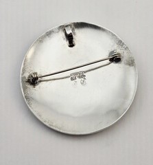 Vintage Taxco Sterling Silver Aztec Mayan Calendar Brooch Pendant 925 3″ – 30g