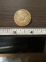 Vintage Germany Gold Foil Domed Round Screw Back Earrings Open Lattice Work