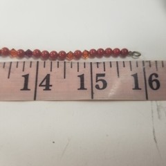 Vintage MCM Red Round & Faceted Bead Choker Necklace Mid Century 16 in Tiny