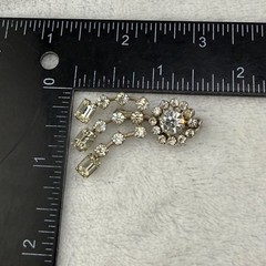 Vintage Rhinestone Brooch Silver Tone Star