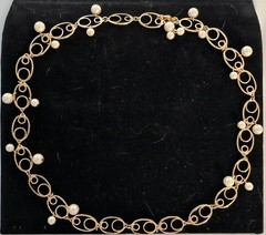 Vintage 1970s Faux Pearl Necklace With Jeweler Hallmark