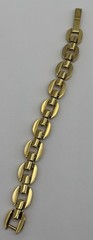 Vintage 1980s Bracelet Chunky Bold Chic Geometric Gold-Tone Metal Links Unsigned