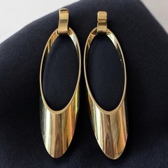 Large Earrings Vintage 1980s Oversized Gold Tone Sculptural Pierced