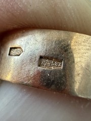Vintage USSR 14K 583 Gold Alexandrite Ring Soviet Russian Jewelry