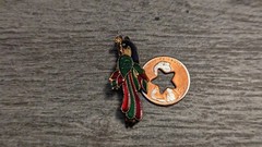 🦚 Blue, Red & Green Iridescent Peacock Vintage Pinback Fashion Lapel Pin/Brooch