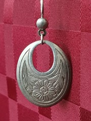 Vintage USSR Soviet 875 Silver Ethnic Earrings Kubachi Star Hallmark
