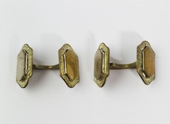 VINTAGE BELAIS TWO TONE 14K GOLD TALON GRIP CUFF LINKS