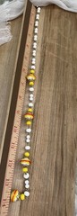 Vintage 70’s Necklace l Glass Beads l accent gold l white yellow orange l 14”