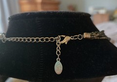 Vintage Dichroic Glass, Faux Pearls, Shell Nuggets 4 Strand Layered Necklace