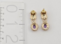 Vintage Ross-Simons Vermeil Amethyst & Peridot Sterling Silver Earrings – 9.8g