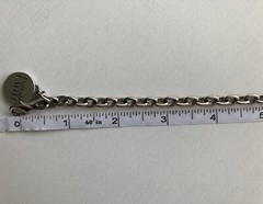 Old Forge Pewter Oval Link Bracelet Daffodil Faith Adjustable 8.5in w/ Charm 20g