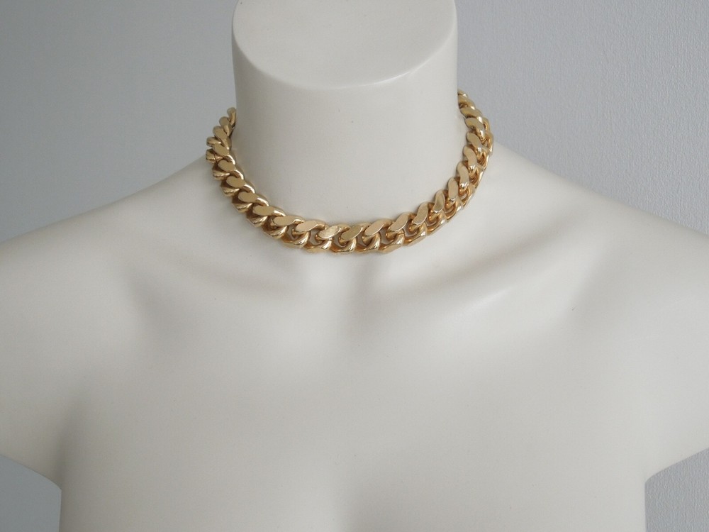 Necklace Collier Panzer Chain Gold Tone Fashion Jewelry 169.2 G/39 Cm