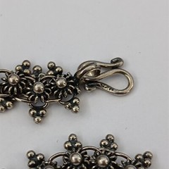 Vintage Silver Bracelet Ethnic Granulation Flower Filigree Tribal Articulated