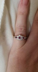 2Ct Art Deco Style Round Lab Created Ruby & Diamond Wedding 14k Gold Finish Ring