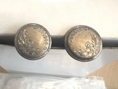 Vintage Brushed Silver Tone Etched Round Cufflinks MCM Bullet Back