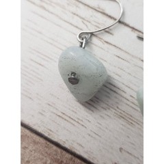 Vintage Earrings For Pierced Ears Light Green Stone