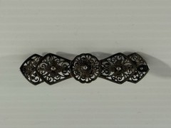 Vintage 835 Silver Filigree Bar Brooch Floral Scrollwork c1930s 3.2gms