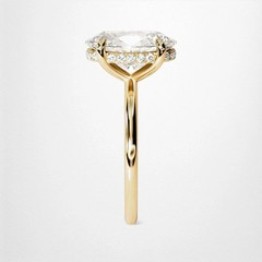 14K Yellow Gold Finish Lab Grown Diamond Engagement Ring Oval Cut 2.65 Ct