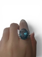 Vintage NOS rhodium Plated Ring Size 7