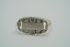 VNT WWII Forget-Me-Not Sterling Silver Upcycled Ring Engraved Nancy Sz 7.75 JB45