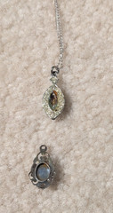 Beautiful SILVER Tone, Vintage ESTATE jewelry lot pendant, necklace, bracelet