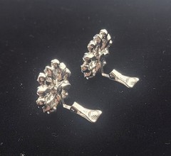 B. David Blue Aurora Borealis Marquise Rhinestone Clip Earrings & Necklace 20″