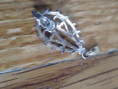 Vintage Moonstone Gold Filled Pendant 1in