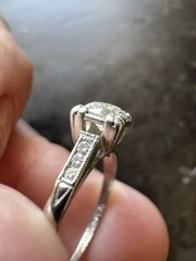 Antique 1920s Old Mine Cut Natural Diamond Platinum Wedding Ring