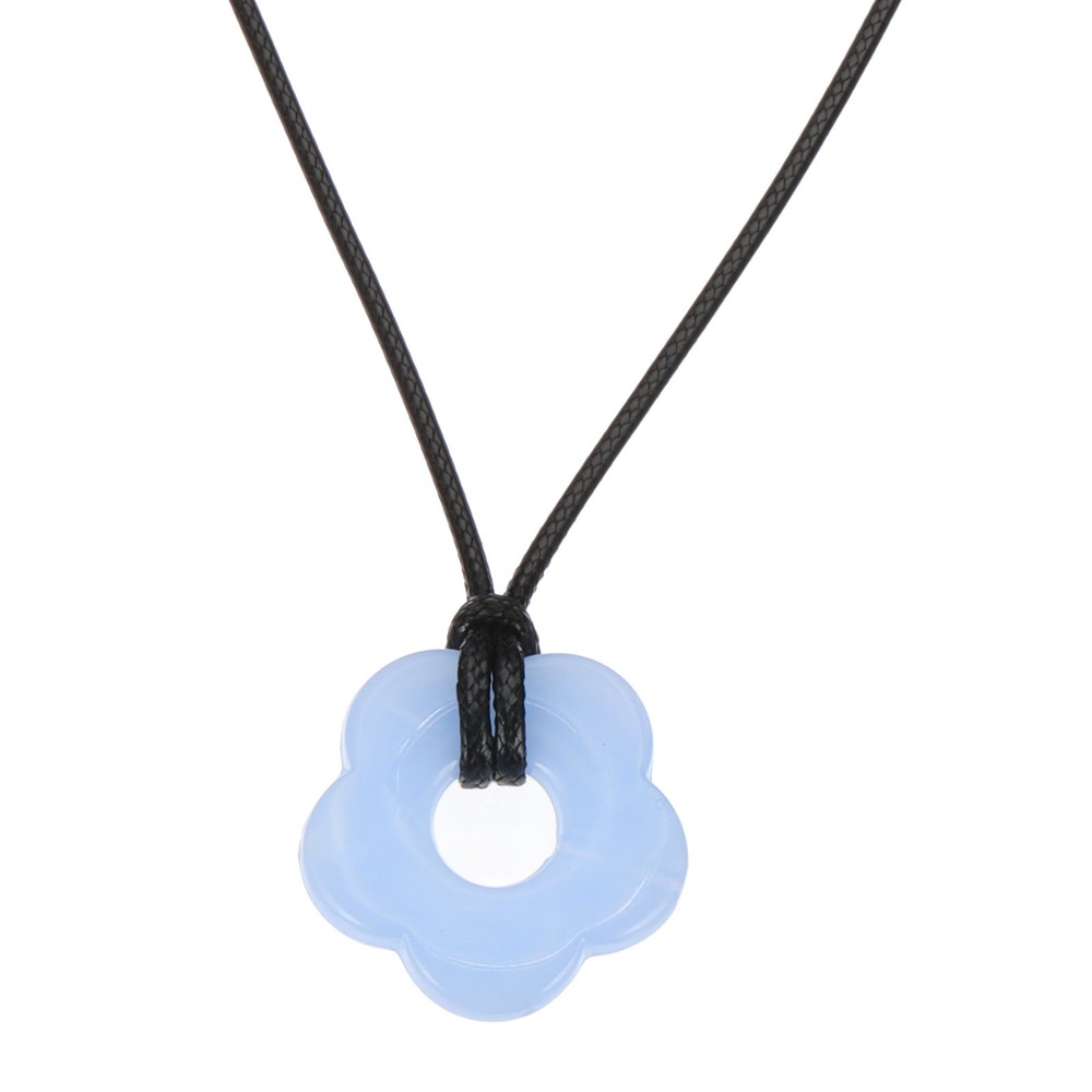 Flower Charms, Acrylic Flower Pendant Necklace Adjustable Chokers, Sky Blue