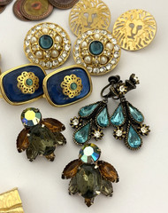 Vintage Jewelry Lot Signed Earrings Panetta Trifari Blanca Anne Klein GAS Bijoux