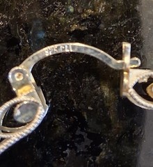 Vtg. 925 Sterling Silver Cut Out Hoop Earrings 9.6 Grams Silver Pierced 2.25″ D