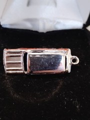 Old Zinc Coated Die Cast Station Wagon Pendant