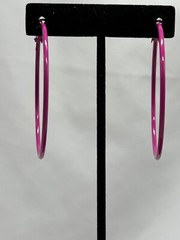Vintage 2.25 In. Pink Hoops With Sort Of Lever backs