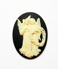 10 Different 40x30mm Victorian Beautiful Guardian Angel Cameos, All Very Nice