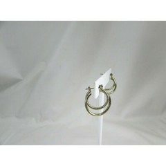 Vintage Goldtone Hoop Earrings Pierced Gold Tone 49330 Double