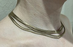 Gorgeous 12k Gold Filled Multi Chain Necklace 5 Strand Antique 15”