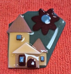 Vintage House Pins by Lucinda Tan Home Large Flower in Sky Pin / Brooch