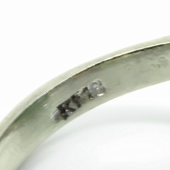 NYJEWEL Italy 18k White Gold Jade & Diamond Ring