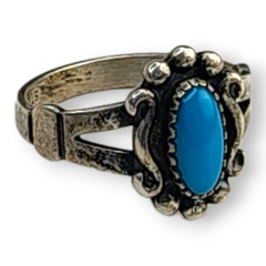 Vintage Turquoise Wheeler Manufacturing Co. Sterling Silver 925 Ring Size 3.75