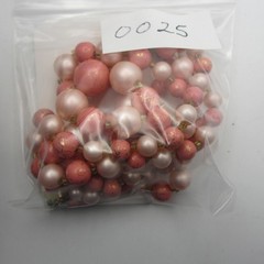 Vintage Beaded Necklace Layered Pink Japan 15 inch