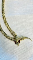 1970s 80’s SIGNED D.L AULD GOLD MESH SNAKE LARIAT NECKLACE / BELT FAB CONDITION!