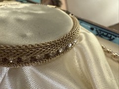 Vintage Rhinestone And Gold Mesh 3 Piece Jewelry Set With Original Box