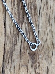 VTG Sterling Silver 925 Orthoceras Fossil Pendant W/ 20″ Rope Chain Necklace