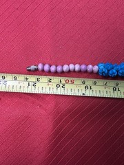 VTG Necklace L:21″ (53 cm) W:0.5″ (12mm) Coloured Plastic Beads Barrel Clasp