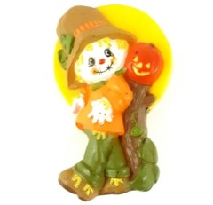 Vintage 1970’s Novelty Scarecrow Pin Brooch Plastic Brown Orange Yellow Fall