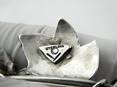 Designer OV Sterling Silver Ivy Vine Leaves Brooch Pin 925 16.5g 3.25 Inches