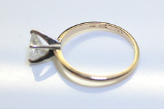 Gorgeous 14K Gold Ladies .99 Ct Princess Cut Solitaire Diamond Wedding Ring