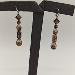 Vtg 3.42g Sterling Silver 925 Marcasite Long Dangle Drop Earrings