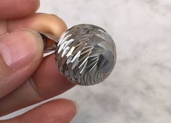VTG Sterling Silver Etched Jingle Ball Pendant Mexico